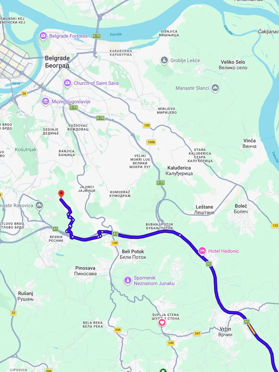 Mapa do južne obilaznice